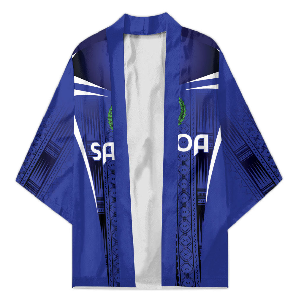 2026 Rugby Nations Series Custom Manu Samoa Kimono LT9 Unisex Blue - Polynesian Pride