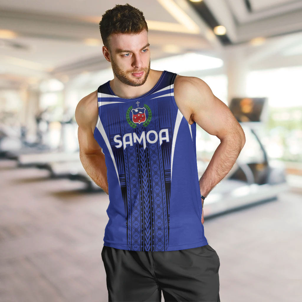 2026 Rugby Nations Series Custom Manu Samoa Men Tank Top LT9 Blue - Polynesian Pride