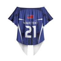 2026 Rugby Nations Series Custom Manu Samoa Off Shoulder Wrap Waist Top LT9 - Polynesian Pride