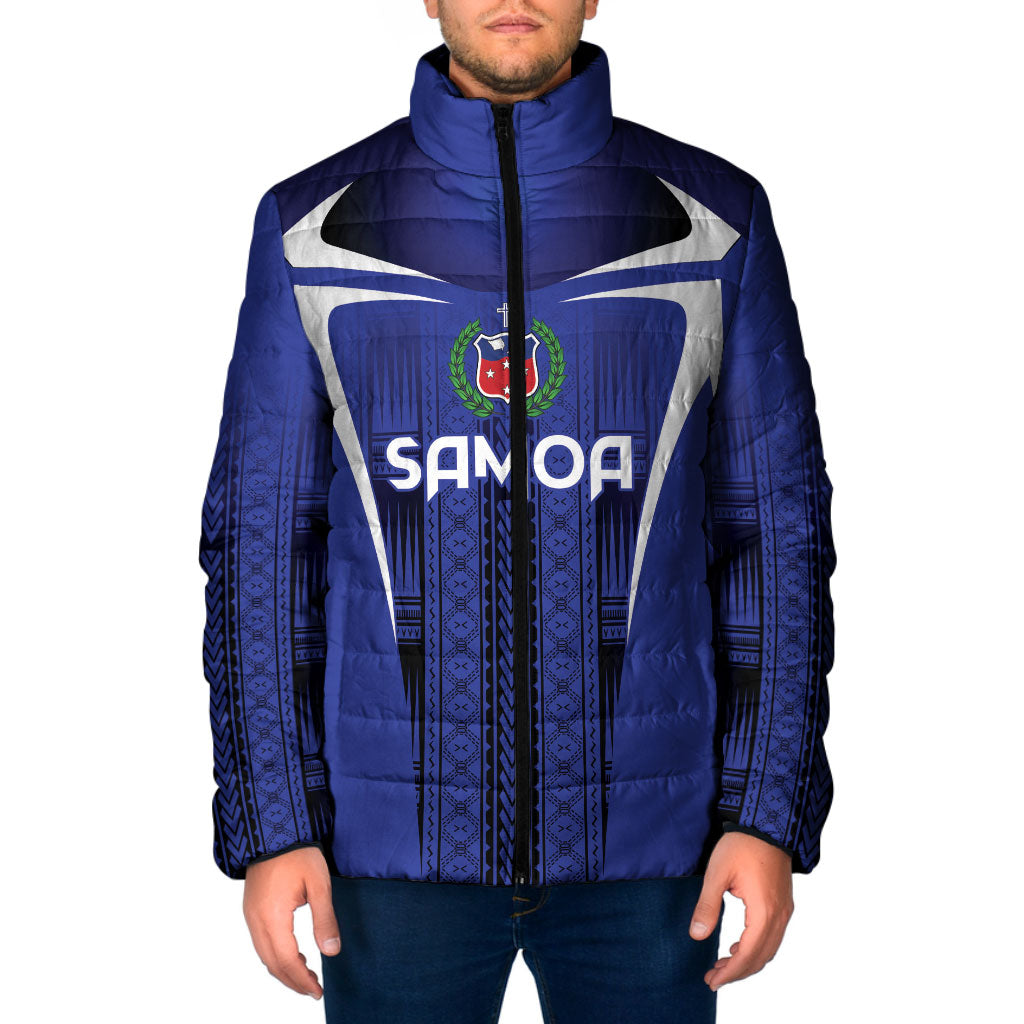 2026 Rugby Nations Series Custom Manu Samoa Padded Jacket LT9 Men Blue - Polynesian Pride