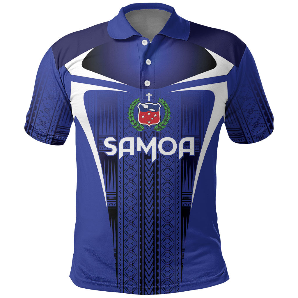 2026 Rugby Nations Series Custom Manu Samoa Polo Shirt LT9 Blue - Polynesian Pride
