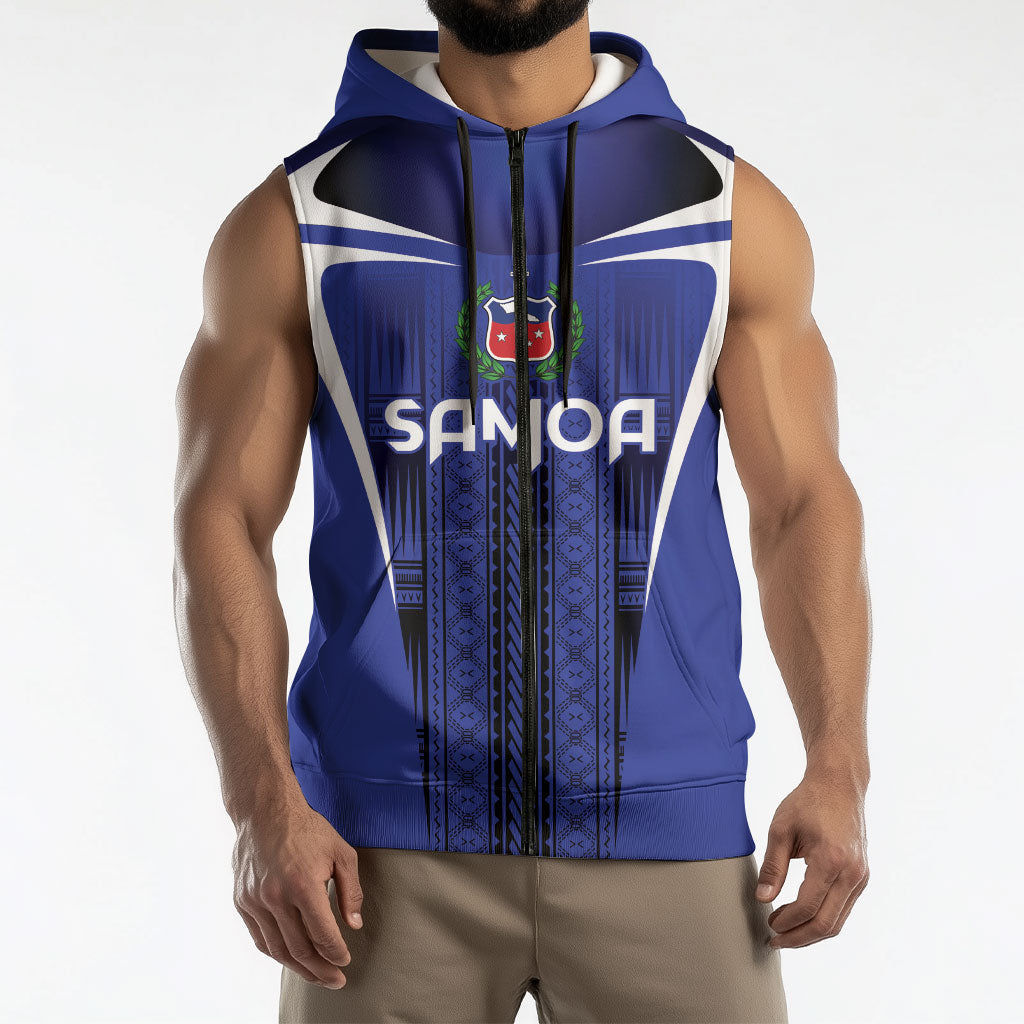 2026 Rugby Nations Series Custom Manu Samoa Sleeveless Zip Hoodie LT9 - Polynesian Pride