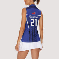2026 Rugby Nations Series Custom Manu Samoa Women Sleeveless Polo Shirt LT9 - Polynesian Pride