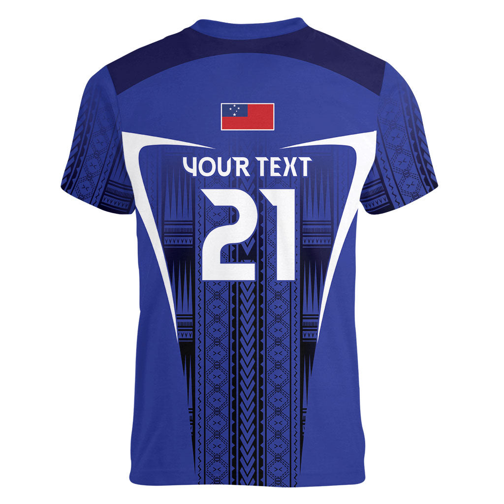 2026 Rugby Nations Series Custom Manu Samoa Women V-Neck T-Shirt LT9 - Polynesian Pride