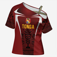 2026 Rugby Nations Series Custom Tonga Ikale Tahi Cross Shoulder Shirt LT9 Female Red - Polynesian Pride