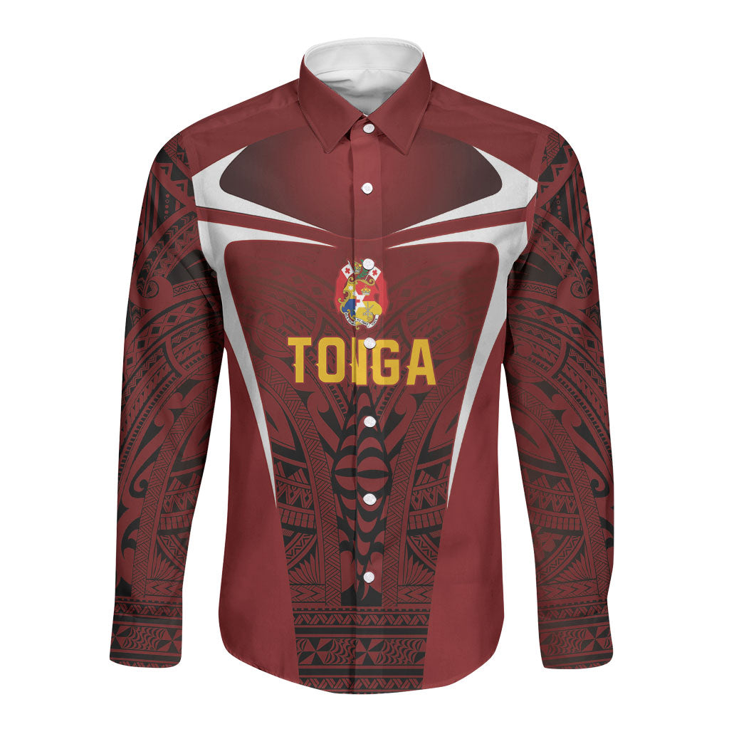 2026 Rugby Nations Series Custom Tonga Ikale Tahi Long Sleeve Button Shirt LT9 Unisex Red - Polynesian Pride