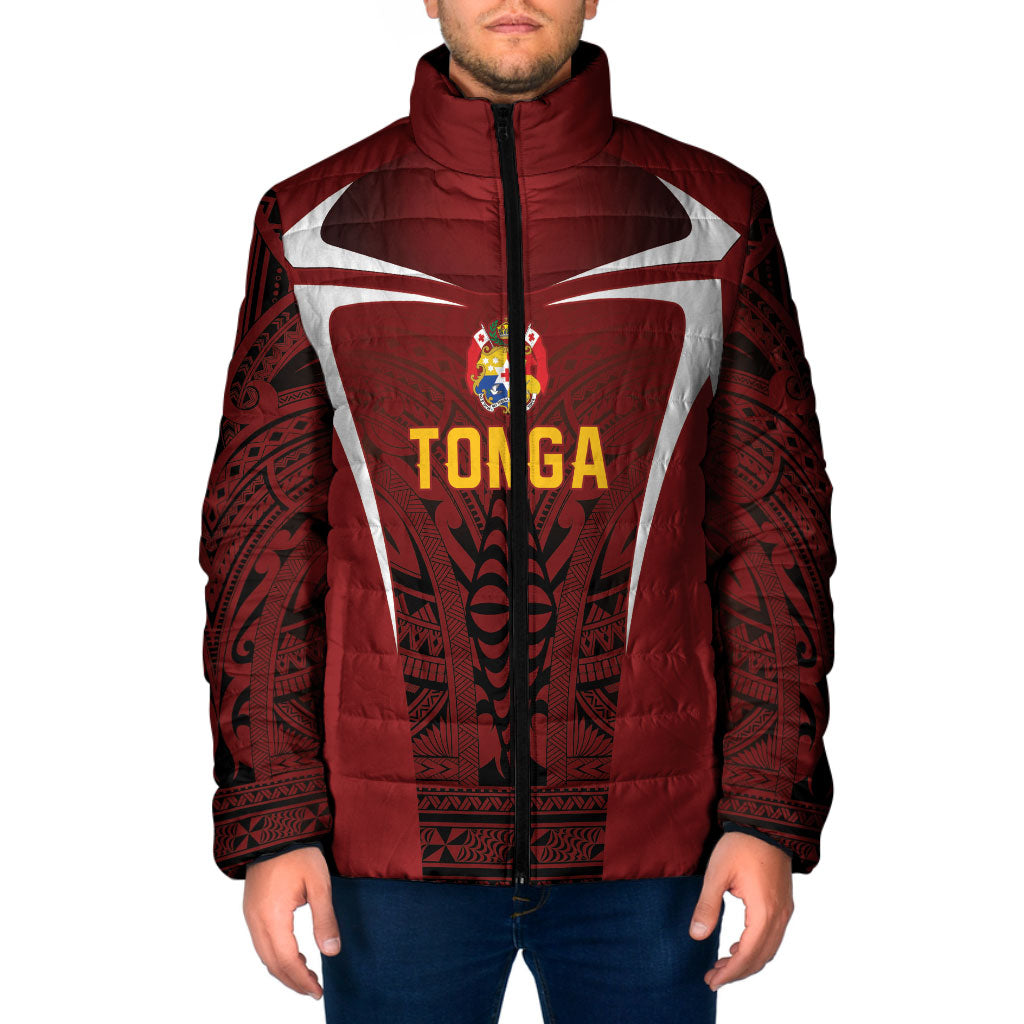 2026 Rugby Nations Series Custom Tonga Ikale Tahi Padded Jacket LT9 Men Red - Polynesian Pride