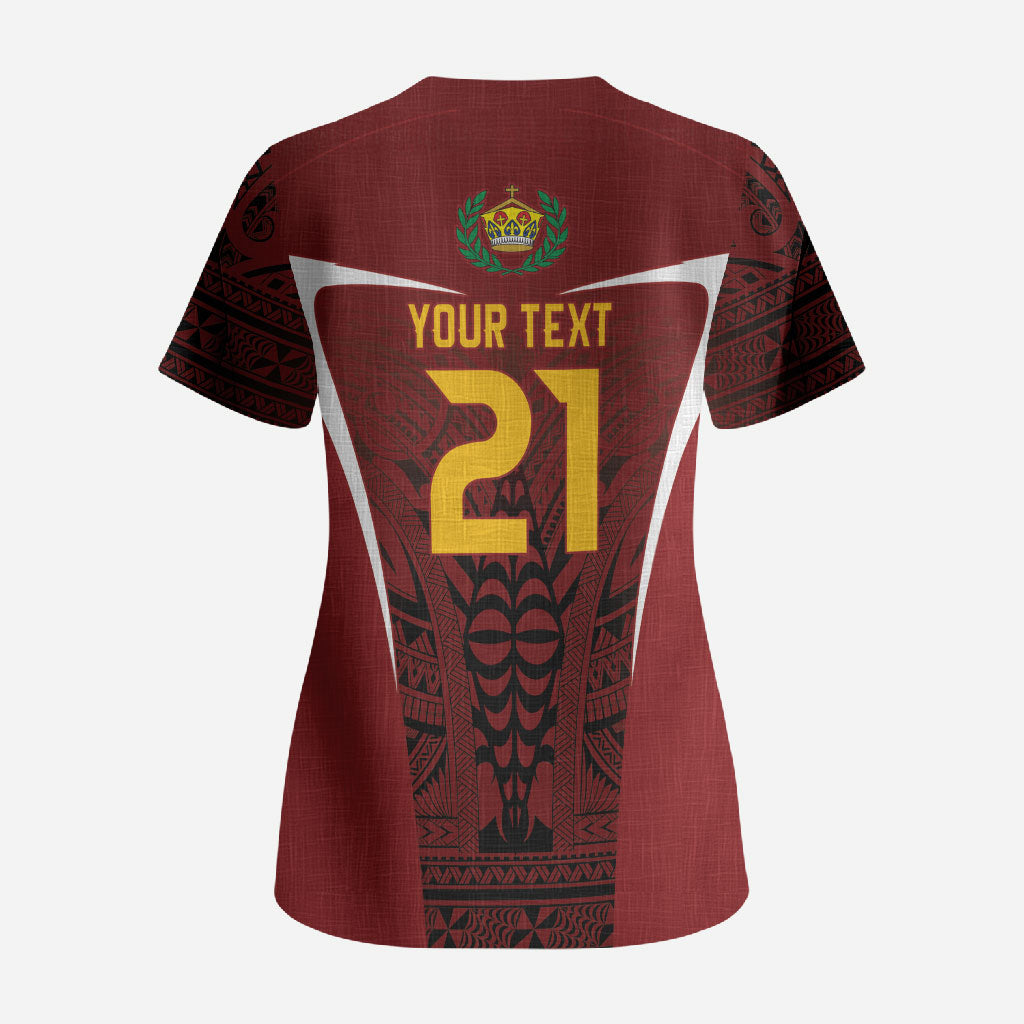 2026 Rugby Nations Series Custom Tonga Ikale Tahi Scrub Top LT9 - Polynesian Pride