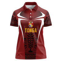 2026 Rugby Nations Series Custom Tonga Ikale Tahi Women Polo Shirt LT9 Female Red - Polynesian Pride