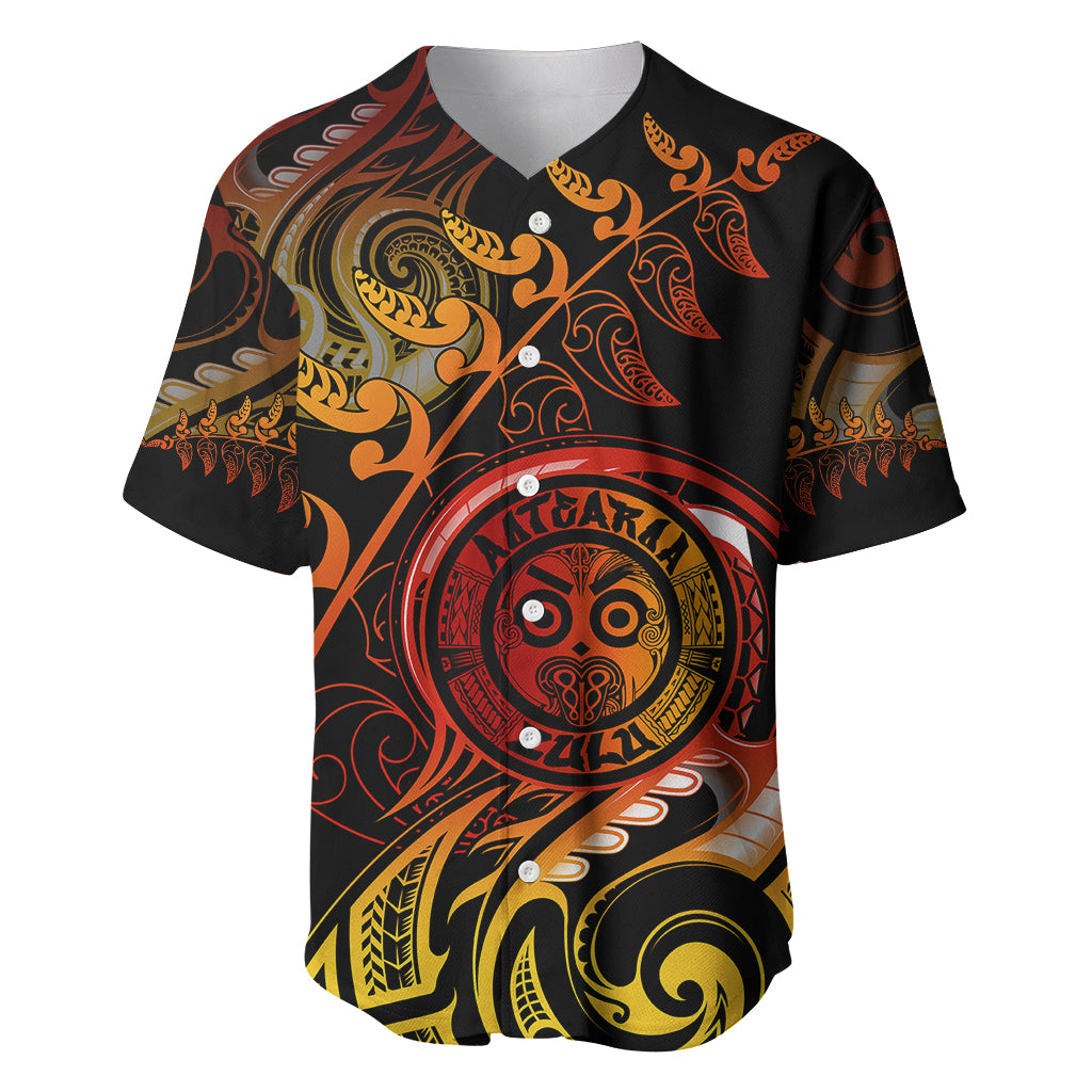 New Zealand Baseball Jersey Aotearoa Wisdom Face Maori Fern Tattoo Arty LT9 Reggae - Polynesian Pride