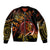 New Zealand Bomber Jacket Aotearoa Wisdom Face Maori Fern Tattoo Arty LT9 Unisex Reggae - Polynesian Pride