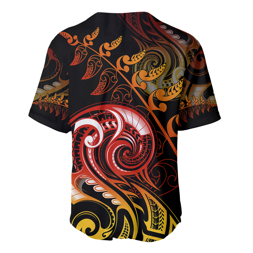New Zealand Baseball Jersey Aotearoa Hei-Tiki Maori Fern Tattoo Arty LT9 - Polynesian Pride