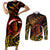 New Zealand Couples Matching Short Sleeve Bodycon Dress and Long Sleeve Button Shirts Aotearoa Hei-Tiki Maori Fern Tattoo Arty LT9 Reggae - Polynesian Pride