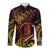 New Zealand Long Sleeve Button Shirt Aotearoa Hei-Tiki Maori Fern Tattoo Arty LT9 Unisex Reggae - Polynesian Pride
