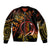 New Zealand Sleeve Zip Bomber Jacket Aotearoa Hei-Tiki Maori Fern Tattoo Arty LT9 Unisex Reggae - Polynesian Pride