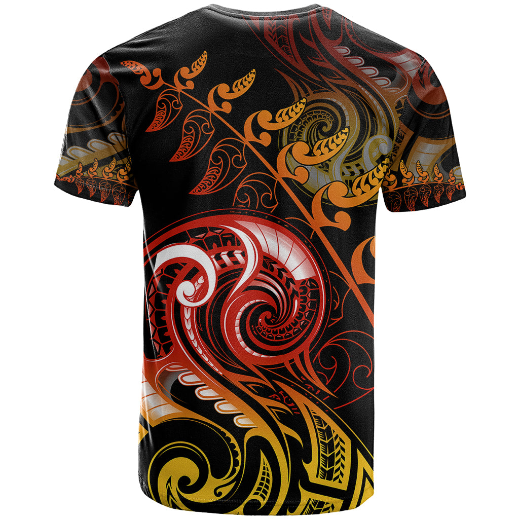 New Zealand T Shirt Aotearoa Hei-Tiki Maori Fern Tattoo Arty LT9 - Polynesian Pride