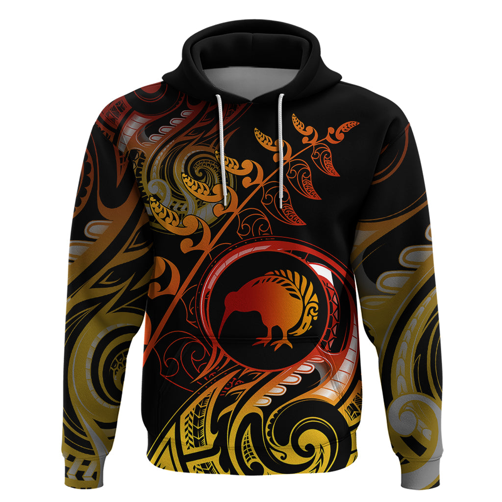 New Zealand Hoodie Aotearoa Kiwi Bird Maori Fern Tattoo Arty LT9 Reggae - Polynesian Pride