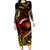 New Zealand Long Sleeve Bodycon Dress Aotearoa Kiwi Bird Maori Fern Tattoo Arty LT9 Long Dress Reggae - Polynesian Pride