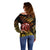 New Zealand Off Shoulder Sweater Aotearoa Kiwi Bird Maori Fern Tattoo Arty LT9 - Polynesian Pride