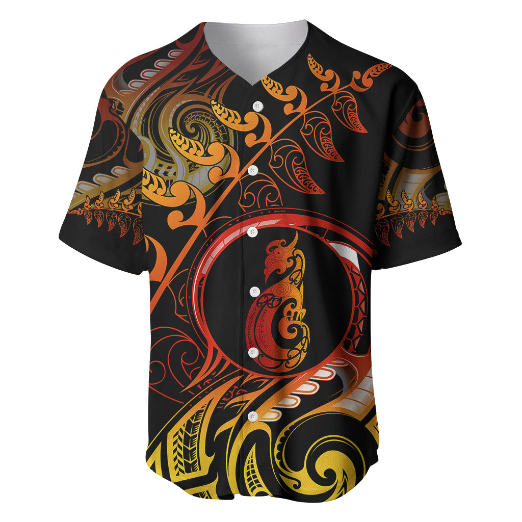 New Zealand Baseball Jersey Aotearoa Manaia Maori Fern Tattoo Arty LT9 Reggae - Polynesian Pride