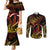 New Zealand Couples Matching Mermaid Dress and Long Sleeve Button Shirts Aotearoa Manaia Maori Fern Tattoo Arty LT9 Reggae - Polynesian Pride