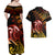 New Zealand Couples Matching Off Shoulder Maxi Dress and Hawaiian Shirt Aotearoa Manaia Maori Fern Tattoo Arty LT9 - Polynesian Pride