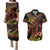 New Zealand Couples Matching Puletasi Dress and Hawaiian Shirt Aotearoa Manaia Maori Fern Tattoo Arty LT9 Reggae - Polynesian Pride