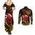 New Zealand Couples Matching Summer Maxi Dress and Long Sleeve Button Shirts Aotearoa Manaia Maori Fern Tattoo Arty LT9 - Polynesian Pride