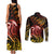 New Zealand Couples Matching Tank Maxi Dress and Long Sleeve Button Shirts Aotearoa Manaia Maori Fern Tattoo Arty LT9 - Polynesian Pride