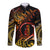 New Zealand Long Sleeve Button Shirt Aotearoa Manaia Maori Fern Tattoo Arty LT9 Unisex Reggae - Polynesian Pride