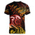New Zealand Women V Neck T Shirt Aotearoa Manaia Maori Fern Tattoo Arty LT9 - Polynesian Pride