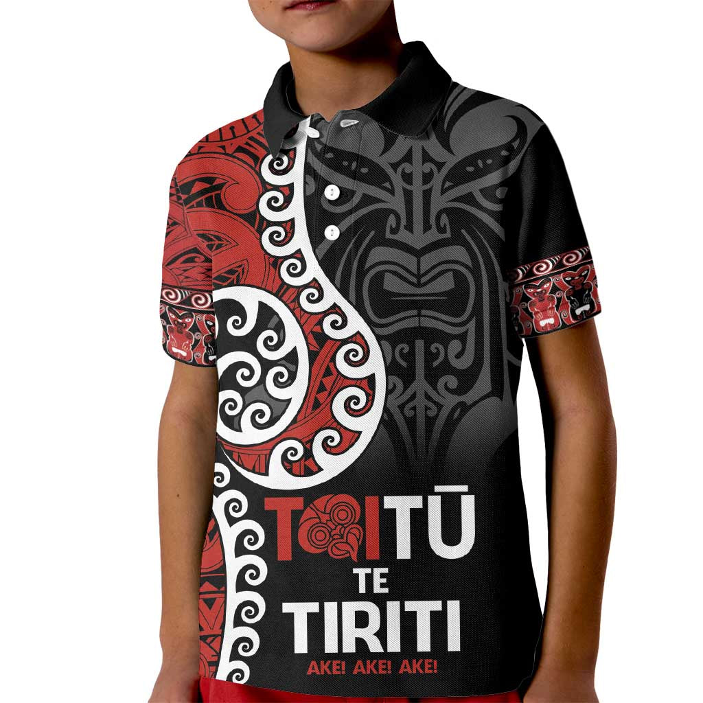 Honour The Treaty New Zealand Kid Polo Shirt Toitu Te Tiriti Ake!Ake!Ake!
