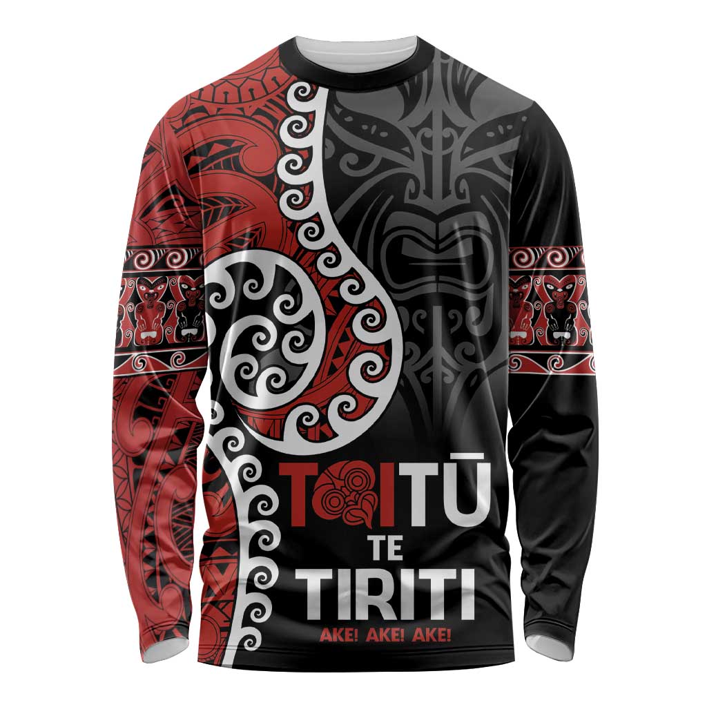 Honour The Treaty New Zealand Long Sleeve Shirt Toitu Te Tiriti Ake!Ake!Ake!