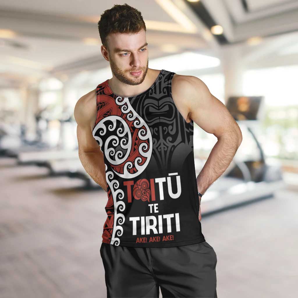 Honour The Treaty New Zealand Men Tank Top Toitu Te Tiriti Ake!Ake!Ake! LT9 Black - Polynesian Pride