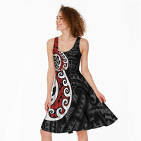 Honour The Treaty New Zealand Midi Dress Toitu Te Tiriti Ake Ake Ake - Polynesian Pride
