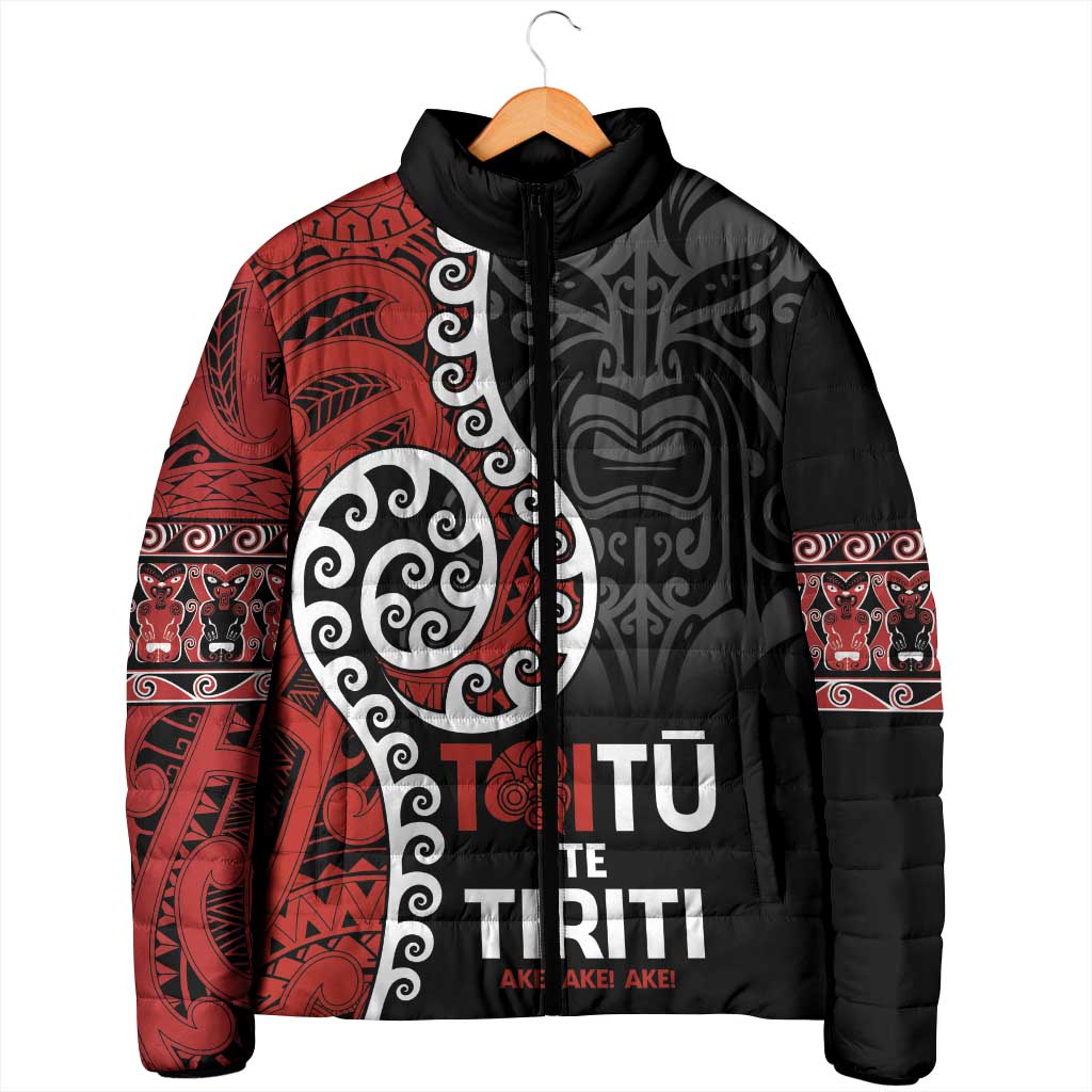 Honour The Treaty New Zealand Padded Jacket Toitu Te Tiriti Ake Ake Ake - Polynesian Pride
