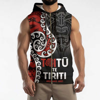 Honour The Treaty New Zealand Sleeveless Zip Hoodie Toitu Te Tiriti Ake Ake Ake - Polynesian Pride