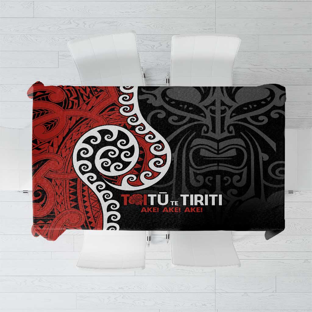 Honour The Treaty New Zealand Tablecloth Toitu Te Tiriti Ake!Ake!Ake! LT9 Black - Polynesian Pride