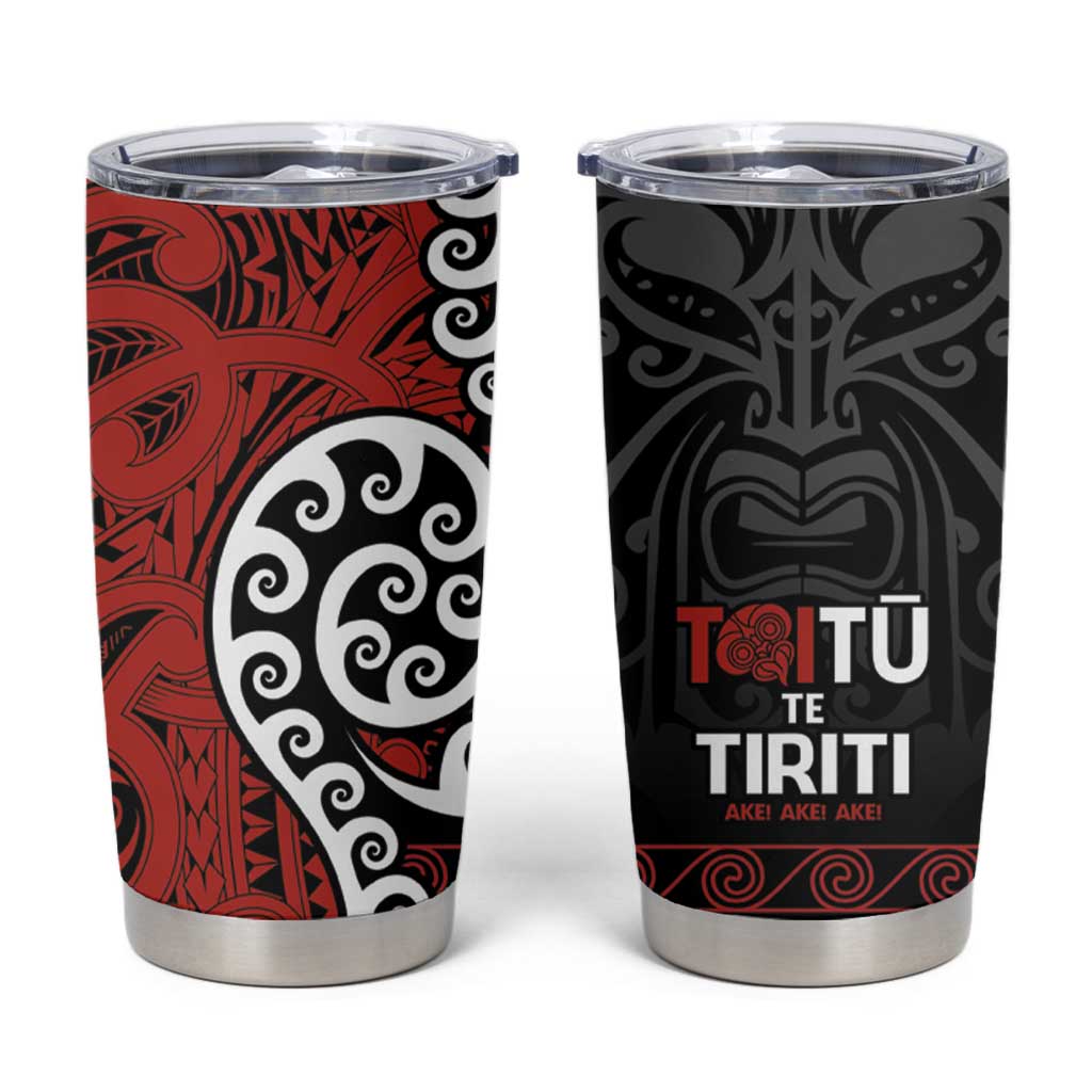 Honour The Treaty New Zealand Tumbler Cup Toitu Te Tiriti Ake!Ake!Ake! LT9 Black - Polynesian Pride