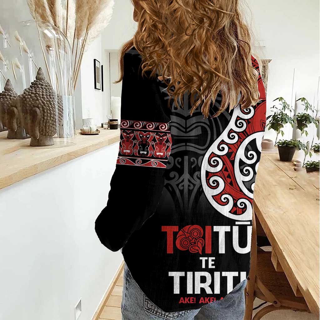 Honour The Treaty New Zealand Women Casual Shirt Toitu Te Tiriti Ake!Ake!Ake!