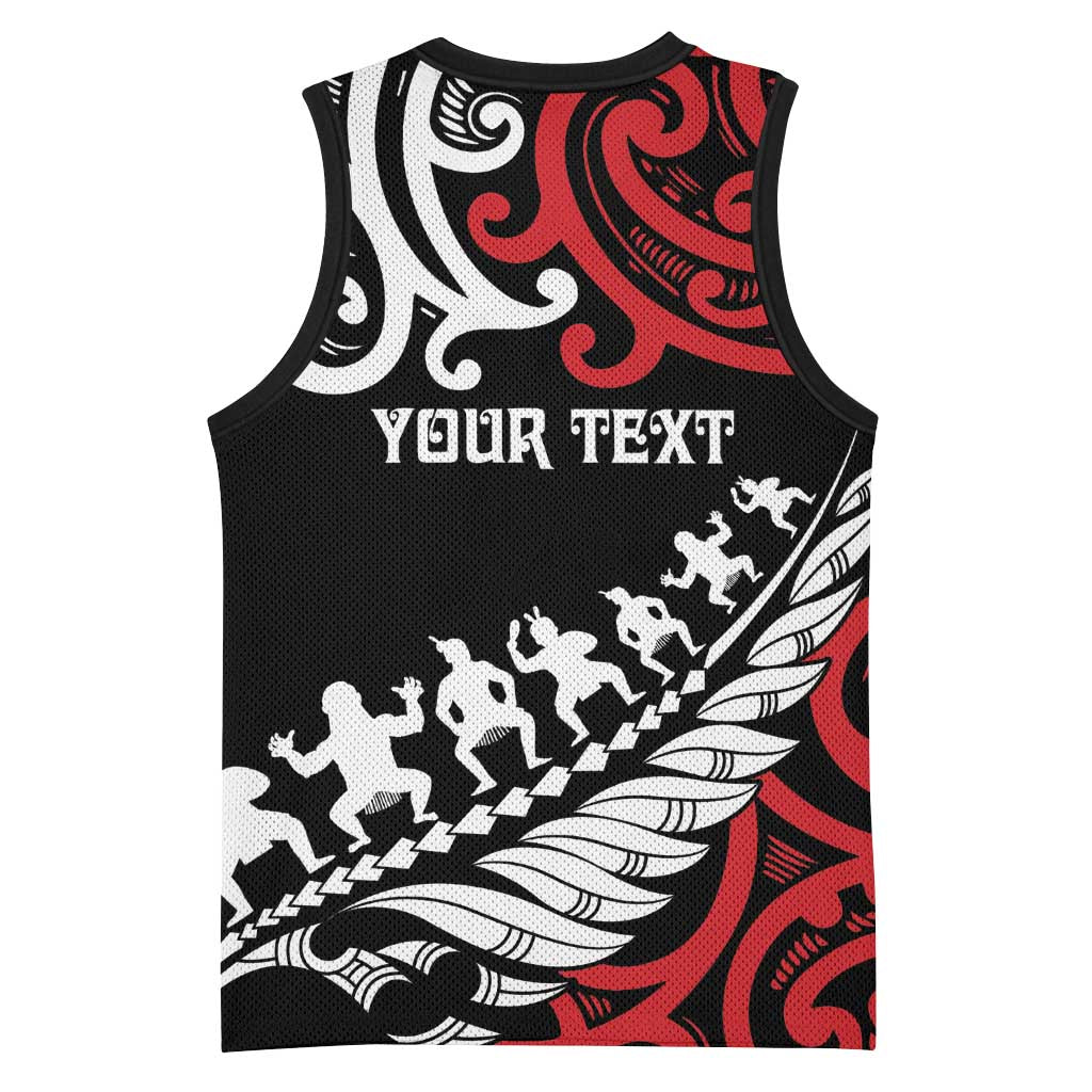 Honour The Treaty New Zealand Personalised Basketball Jersey Toitu Te Tiriti Half Fern Haka Dance - Polynesian Pride