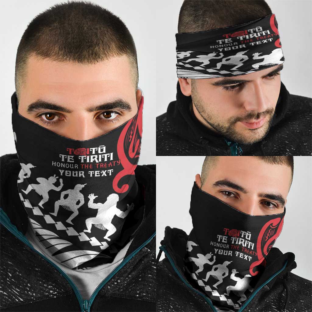 Honour The Treaty New Zealand Neck Gaiter Toitu Te Tiriti Half Fern Haka Dance LT9