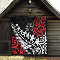 Honour The Treaty New Zealand Personalised Quilt Toitu Te Tiriti Half Fern with Haka dance