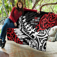 Honour The Treaty New Zealand Personalised Quilt Toitu Te Tiriti Half Fern with Haka dance