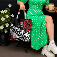 Honour The Treaty New Zealand Personalised Tote Bag Toitu Te Tiriti Half Fern Haka Dance - Polynesian Pride