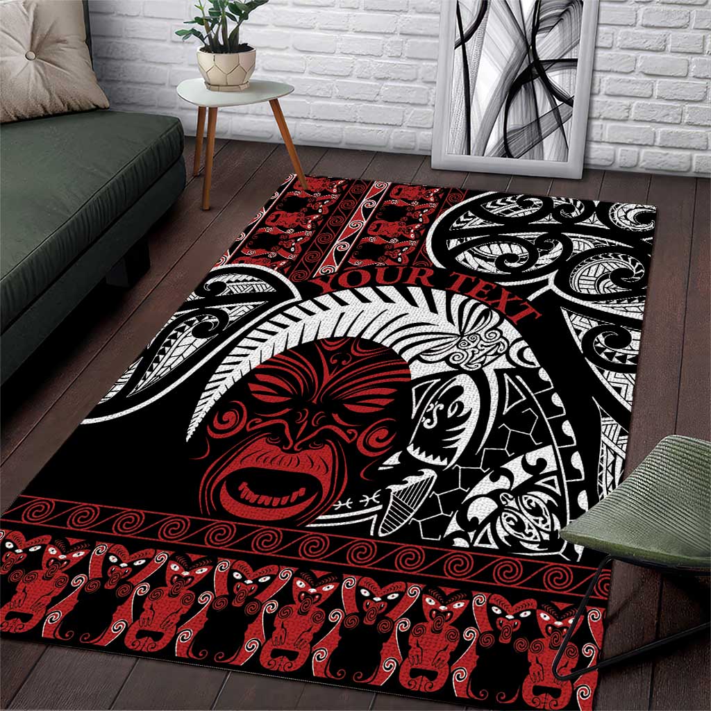 Honour The Treaty New Zealand Personalised Area Rug Toitu Te Tiriti Indigenous Maori Face