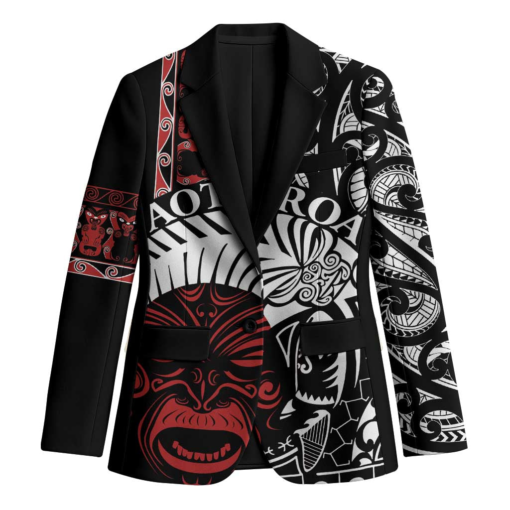 Honour The Treaty New Zealand Personalised Blazer Toitu Te Tiriti Indigenous Maori Face - Polynesian Pride