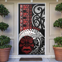 Honour The Treaty New Zealand Personalised Door Cover Toitu Te Tiriti Indigenous Maori Face - Polynesian Pride