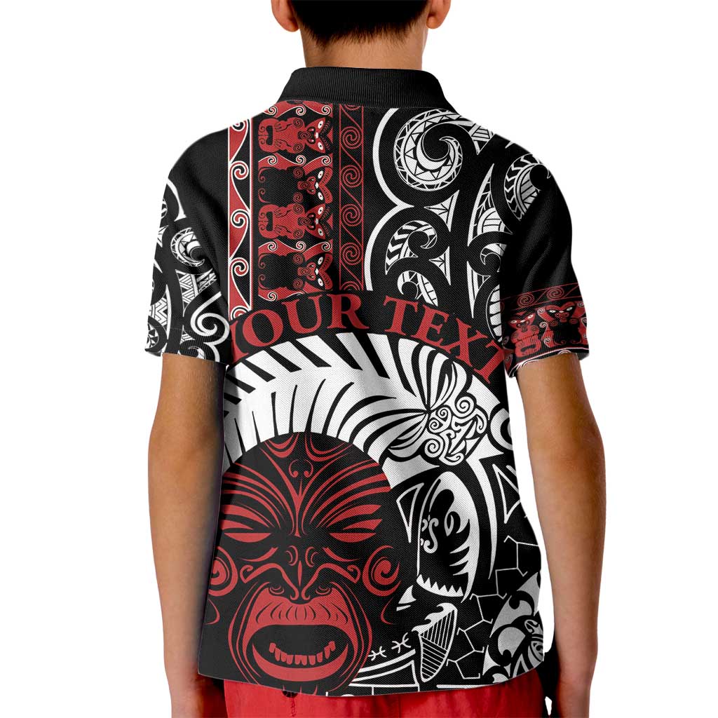 Honour The Treaty New Zealand Personalised Kid Polo Shirt Toitu Te Tiriti Indigenous Maori Face