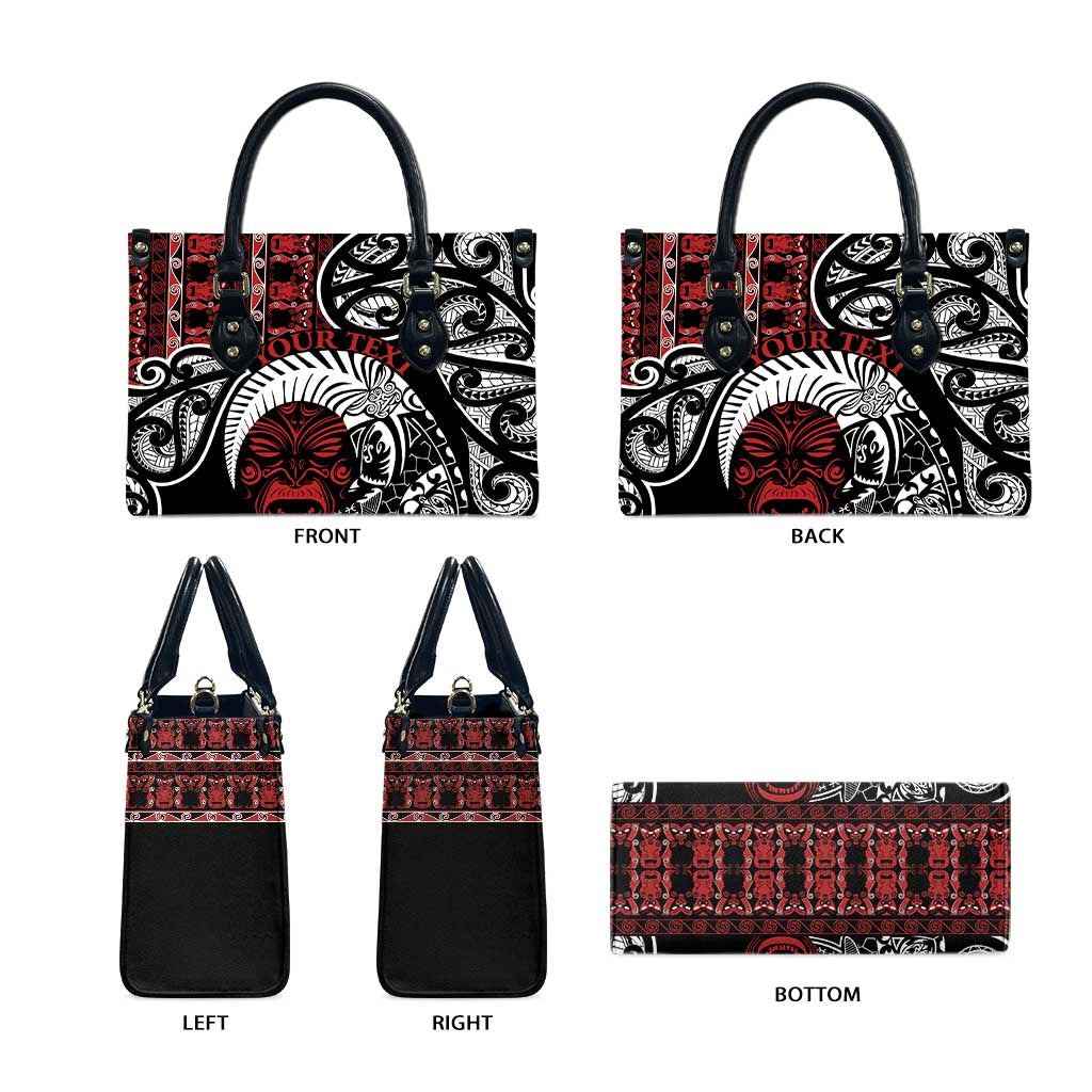 Honour The Treaty New Zealand Personalised Leather Bag Toitu Te Tiriti Indigenous Maori Face - Polynesian Pride